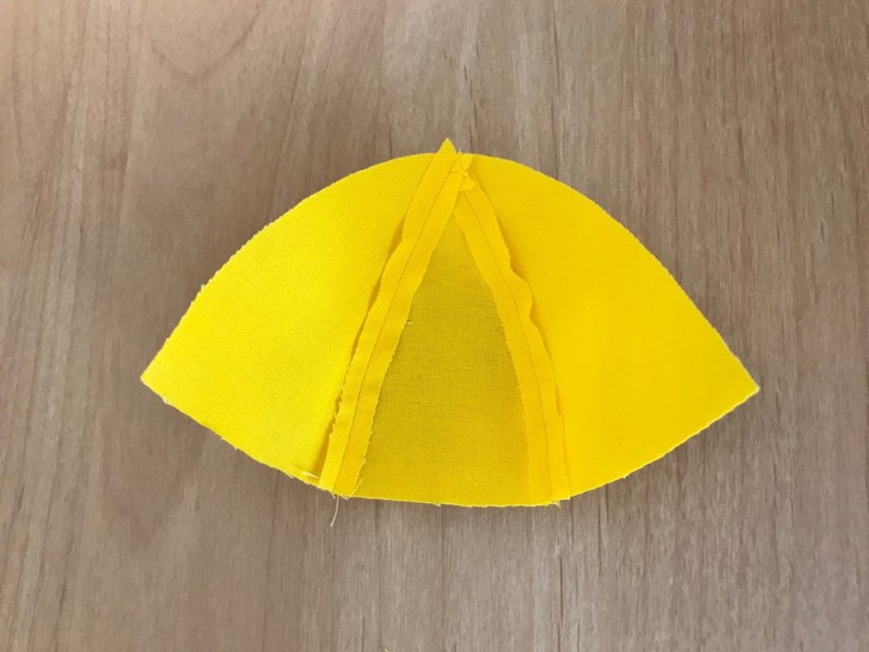 メルちゃんの小学生黄色い通学帽子の作り方